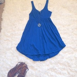 100% Cotton Soft Blue Empire Waist Style Dress
